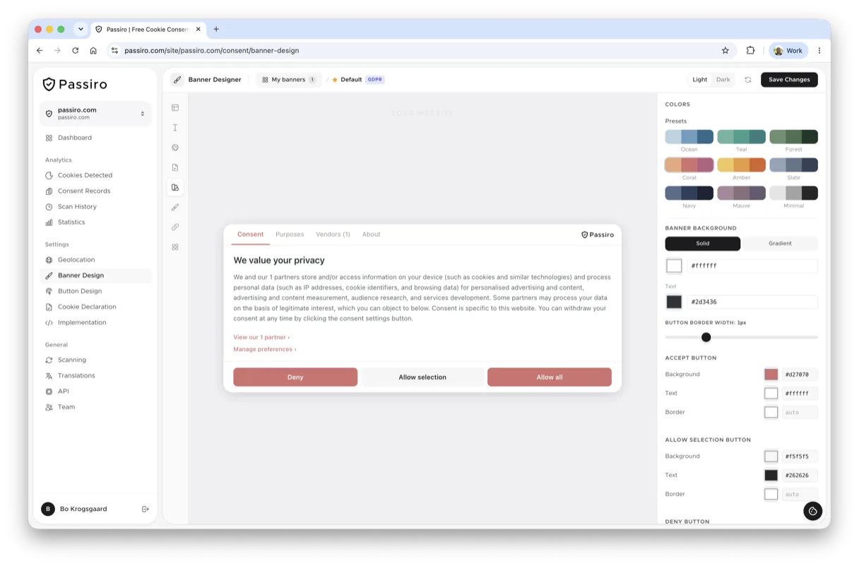 Passiro platform dashboard